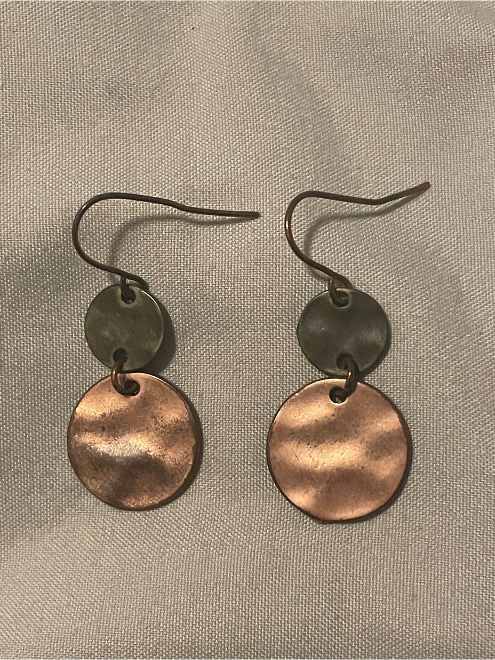 Copper-Tone Double Disc Drop Earrings - Women Jewelry